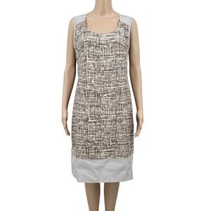 Lavia 18 Tweed Sleeveless Brown and Cream Dress Viscose Cotton Linen